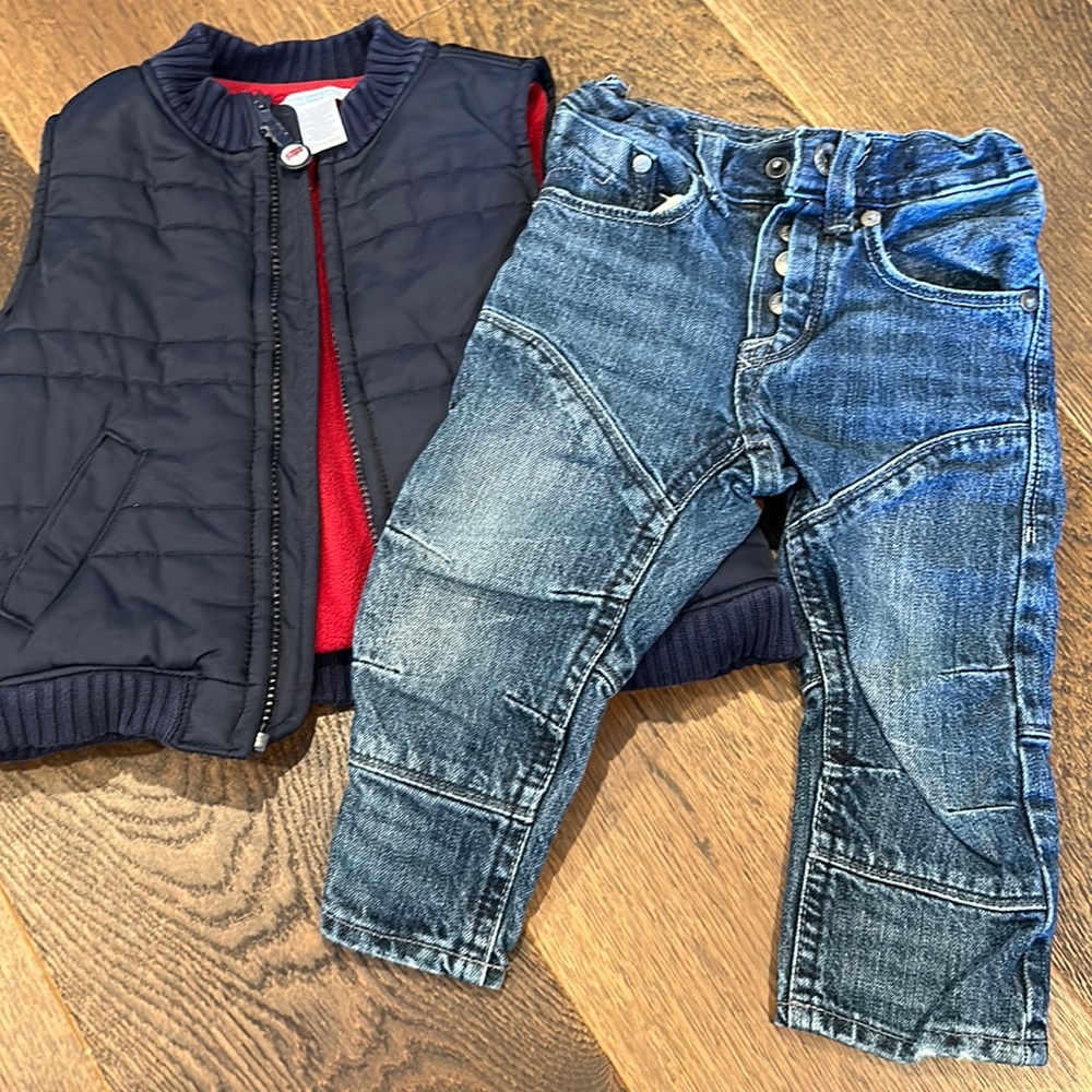 ❤️‍🔥❤️‍🔥PUFFER VEST & MOTO JEANS= $19
